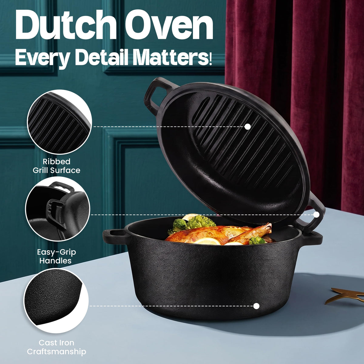 Pre-Seasoned Cast Iron Dutch Oven