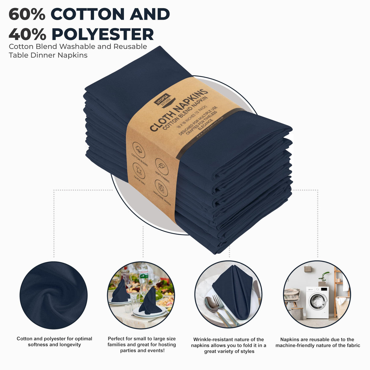 Cotton Blend Dinner Napkins