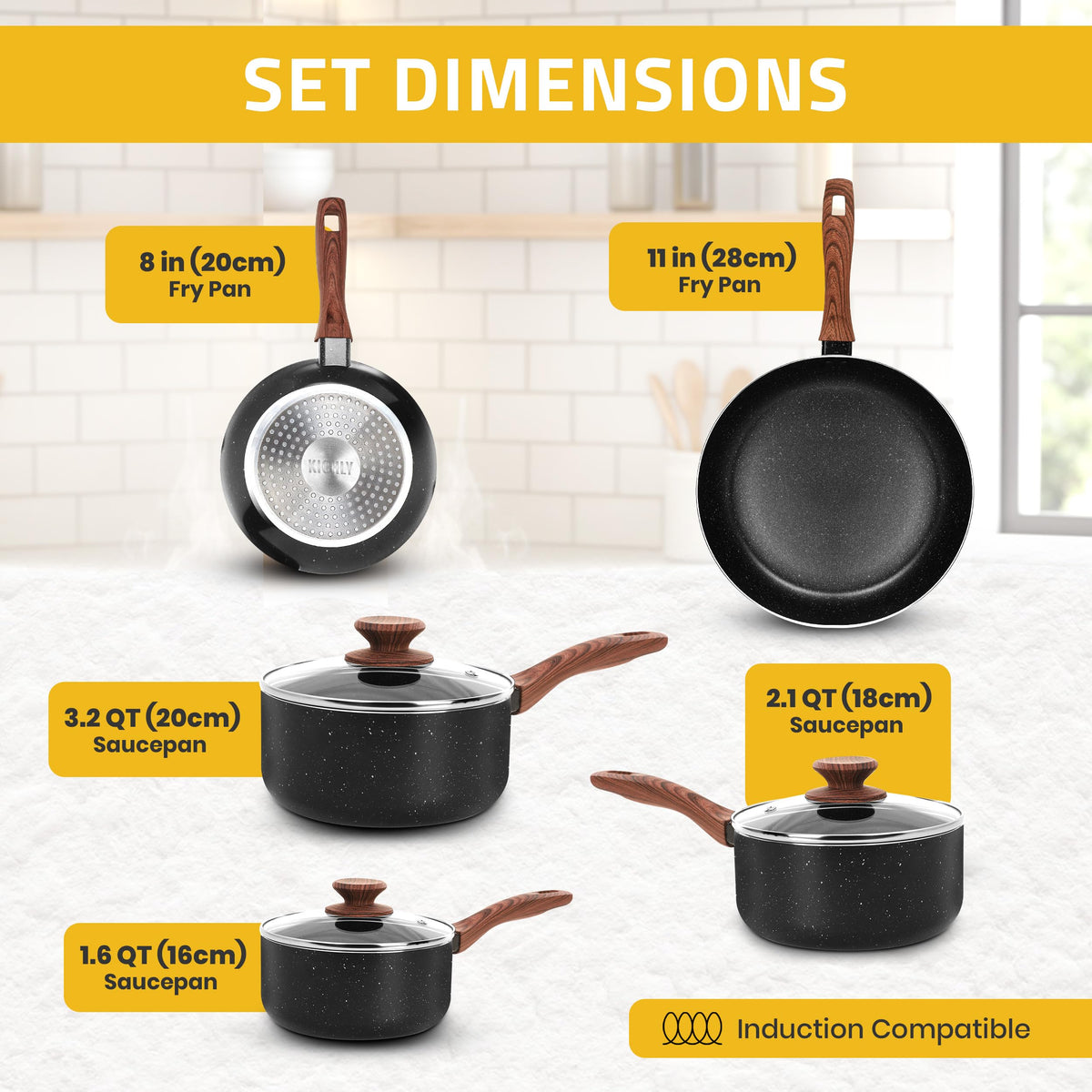 Granite-Effect Non-Stick Cookware Set