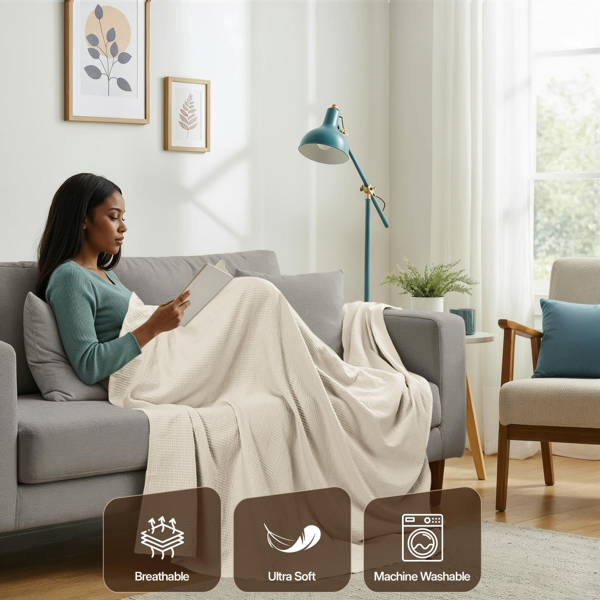 Lightweight Summer Waffle Blanket