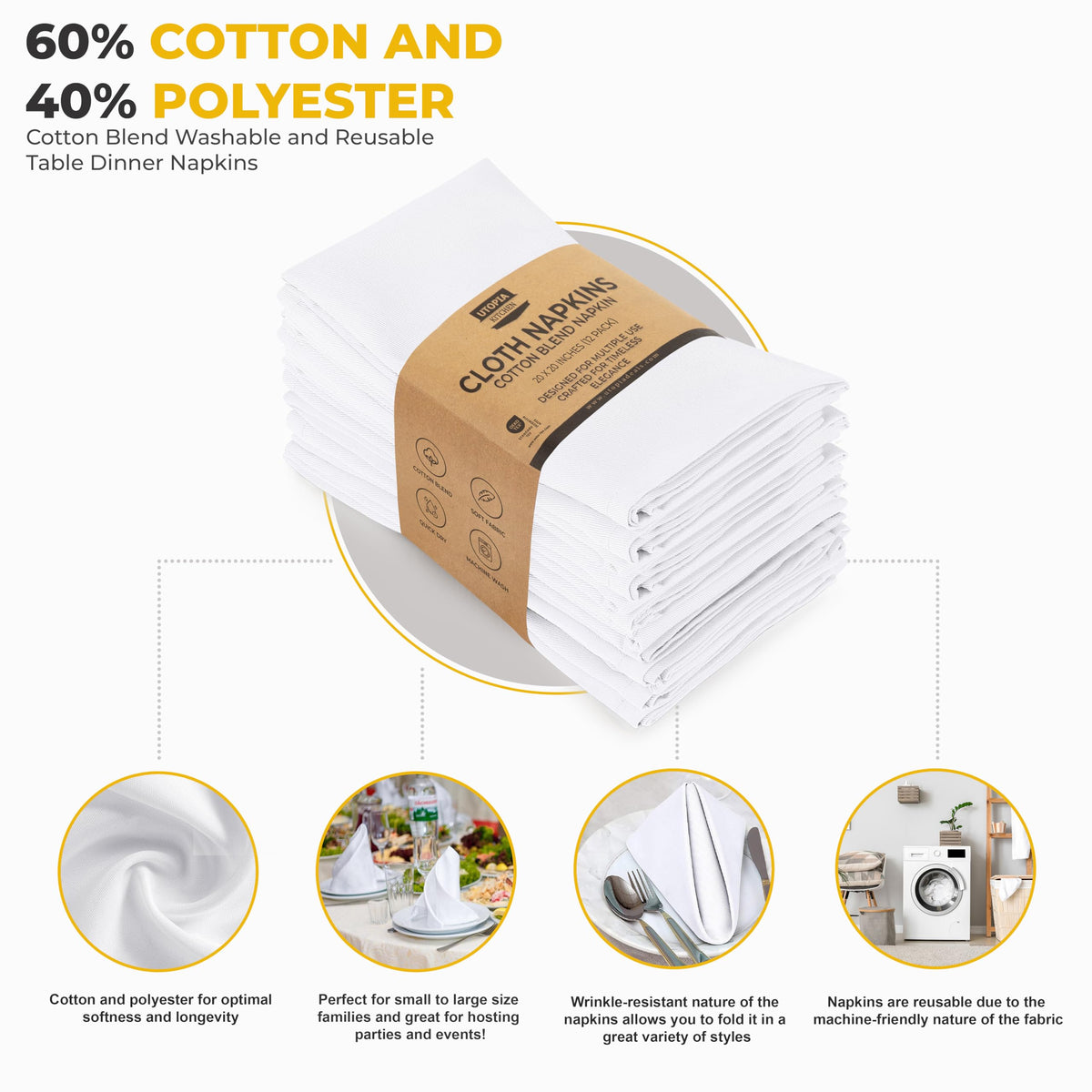 Cotton Blend Dinner Napkins