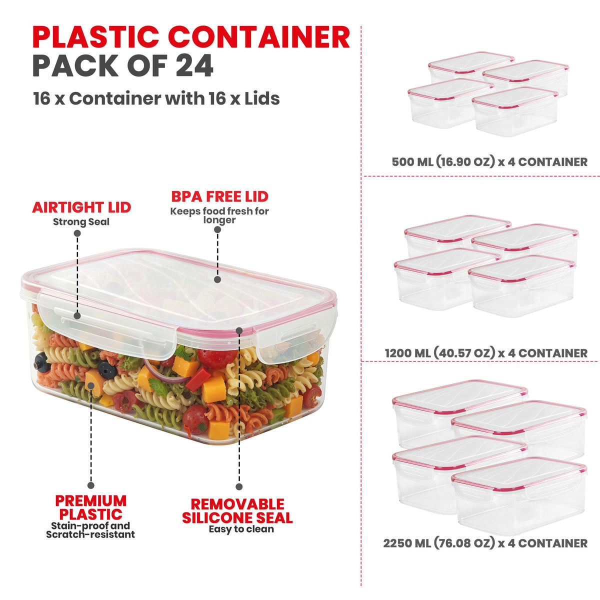 Leakproof Stackable Food Storage Containers