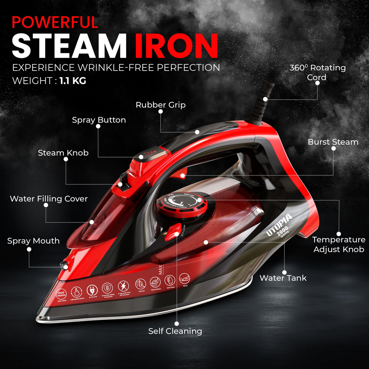 2600W Steam Iron