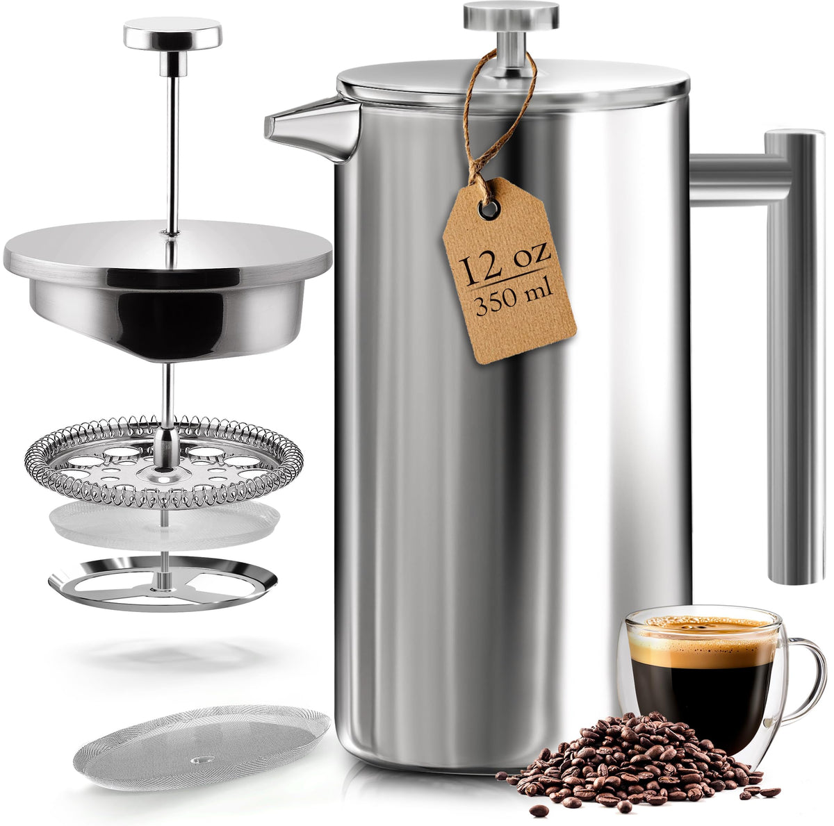 Double-Wall Stainless Steel Cafetière