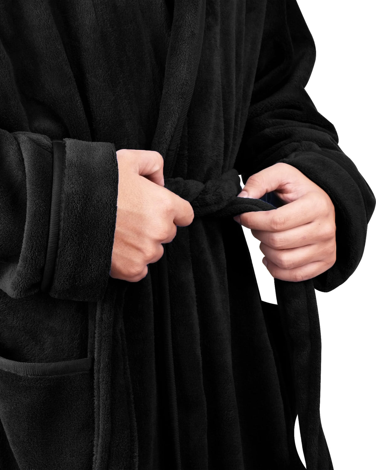 Men's Fleece Hooded Bathrobe