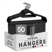 Velvet Clothes Hangers with Tie Bar