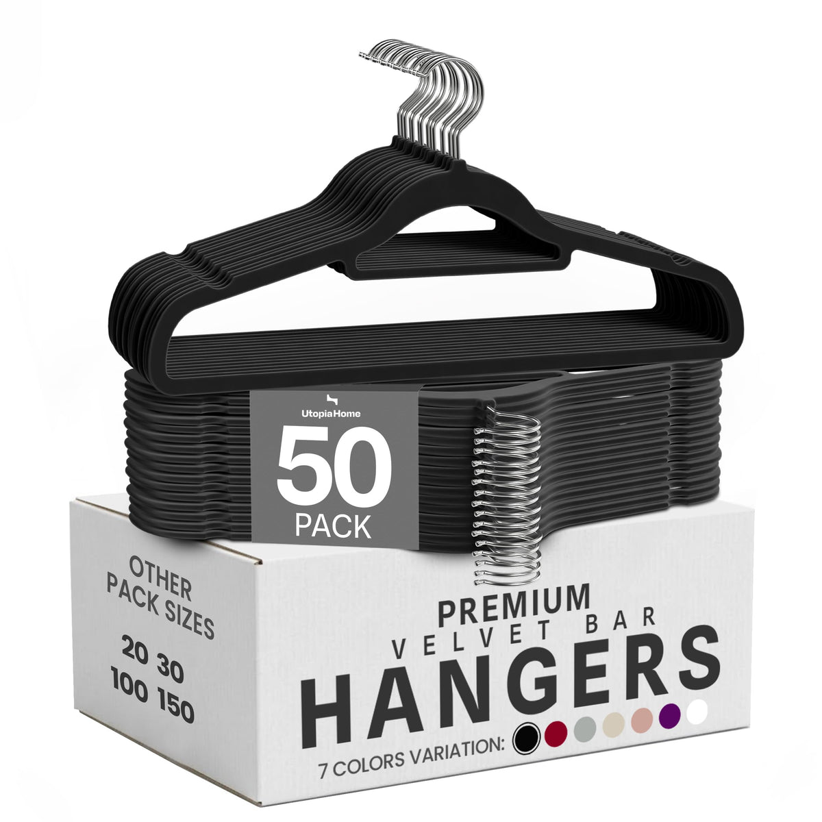 Velvet Clothes Hangers with Tie Bar