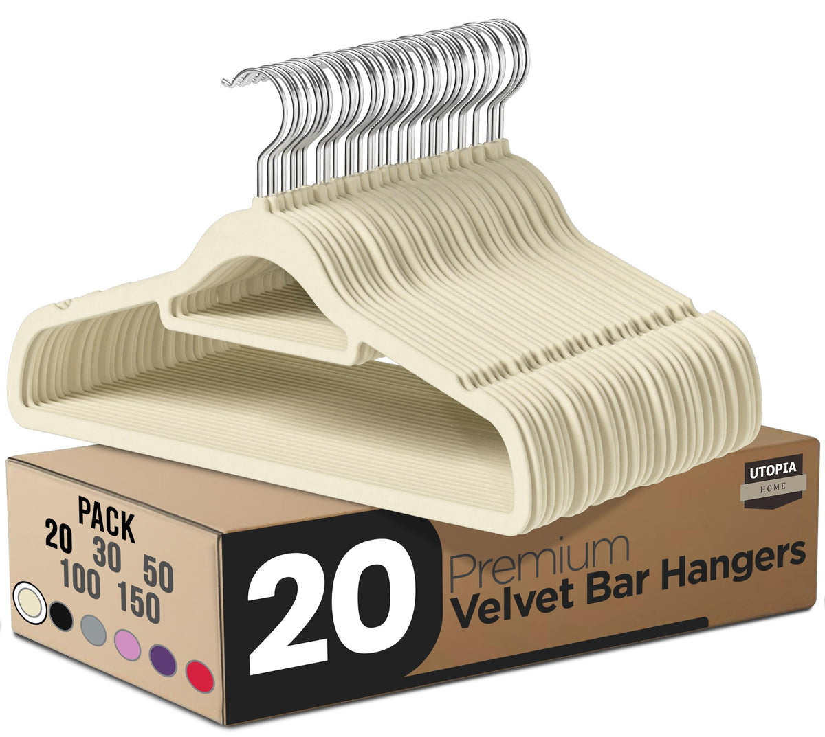 Velvet Clothes Hangers with Tie Bar