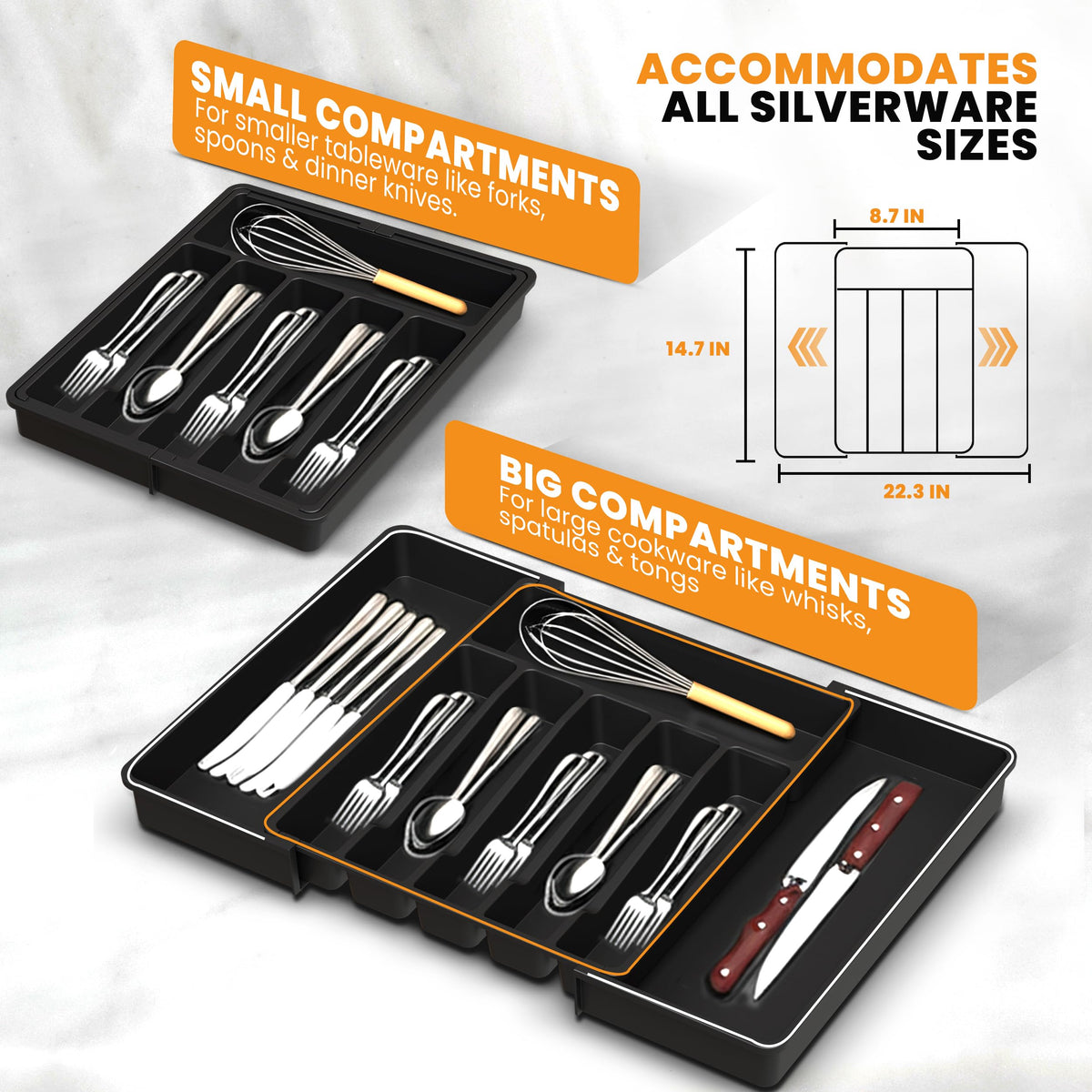 Expandable Cutlery Tray