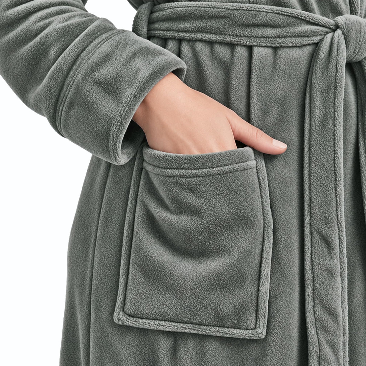 Women's Fleece Hooded Bathrobe