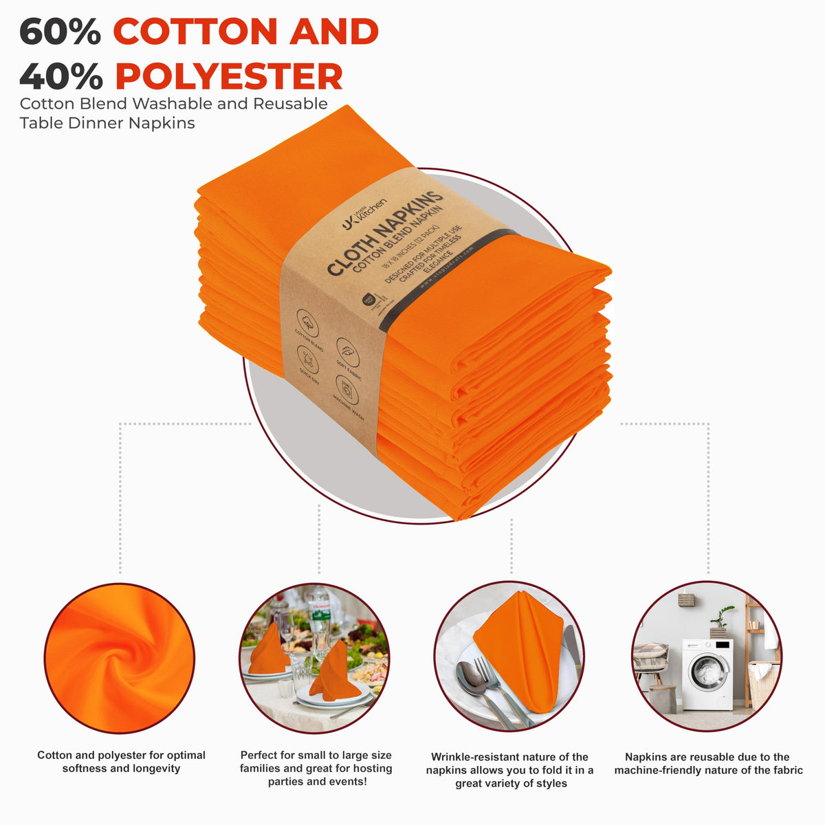 Cotton Blend Dinner Napkins