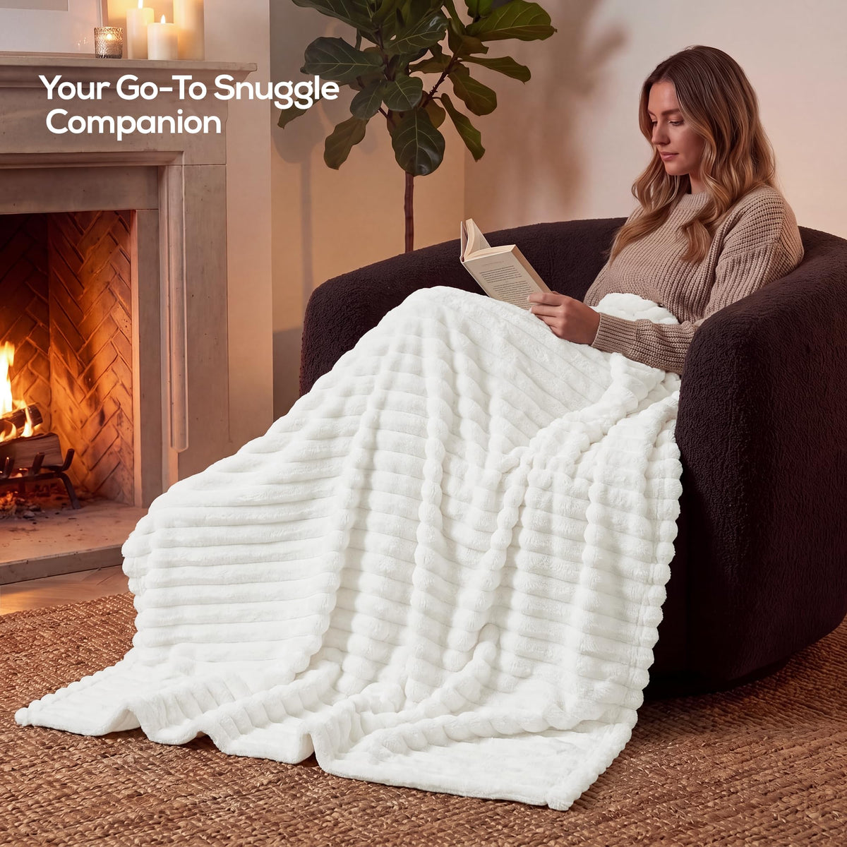 Fluffy Striped Fleece Blanket