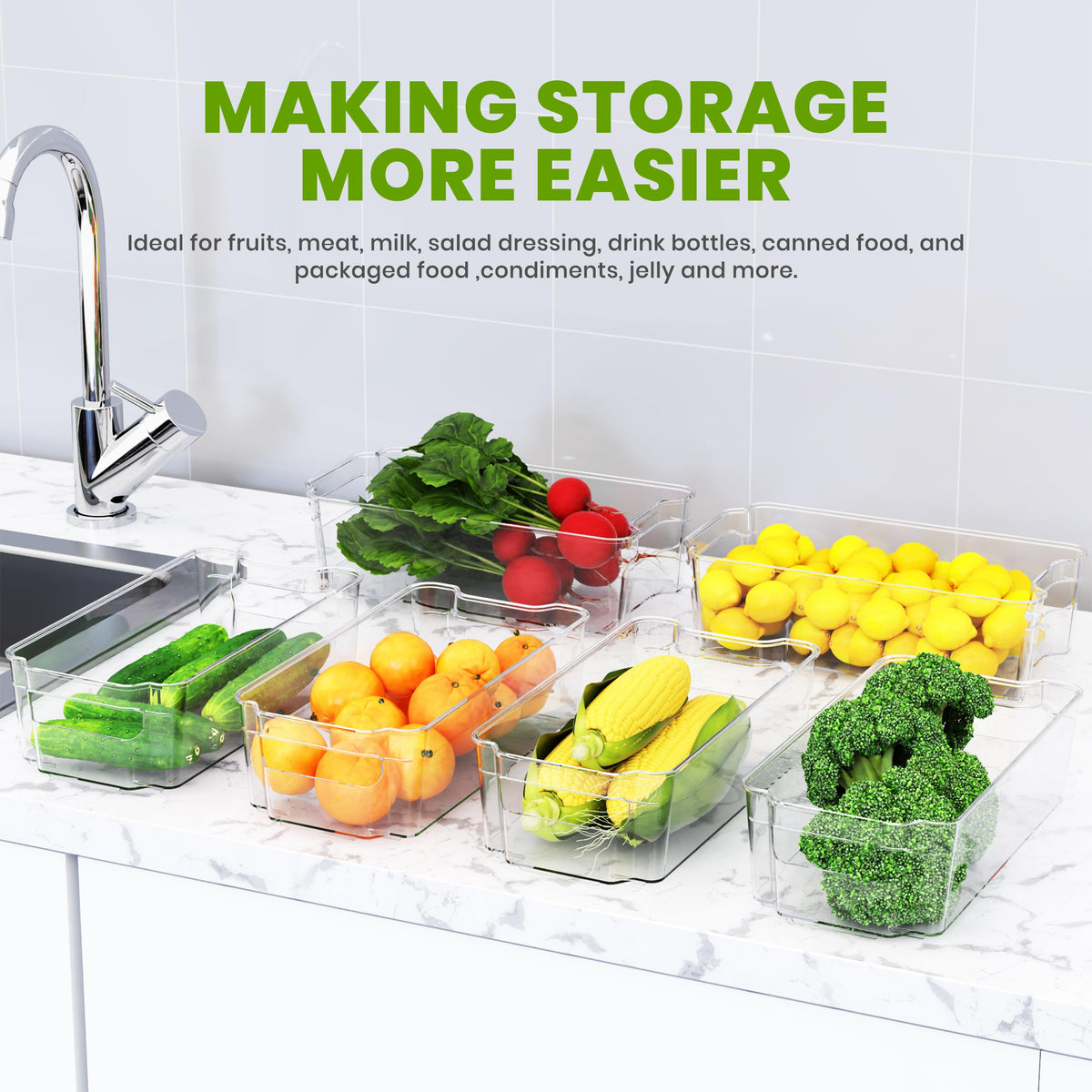 Stackable Fridge Organiser Bins