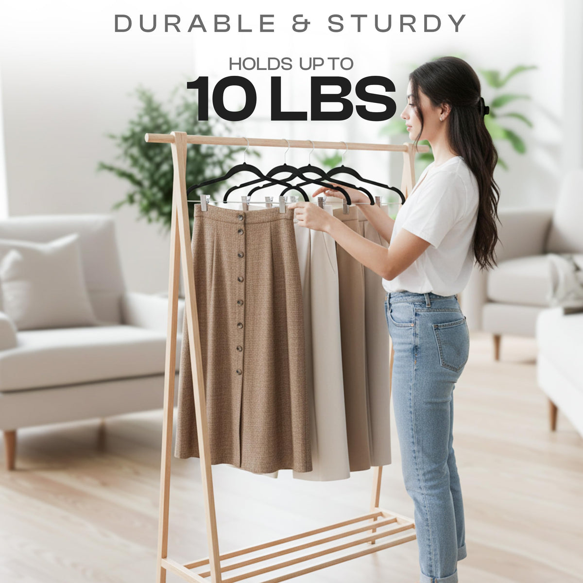 Velvet Clothes Hangers with Clips