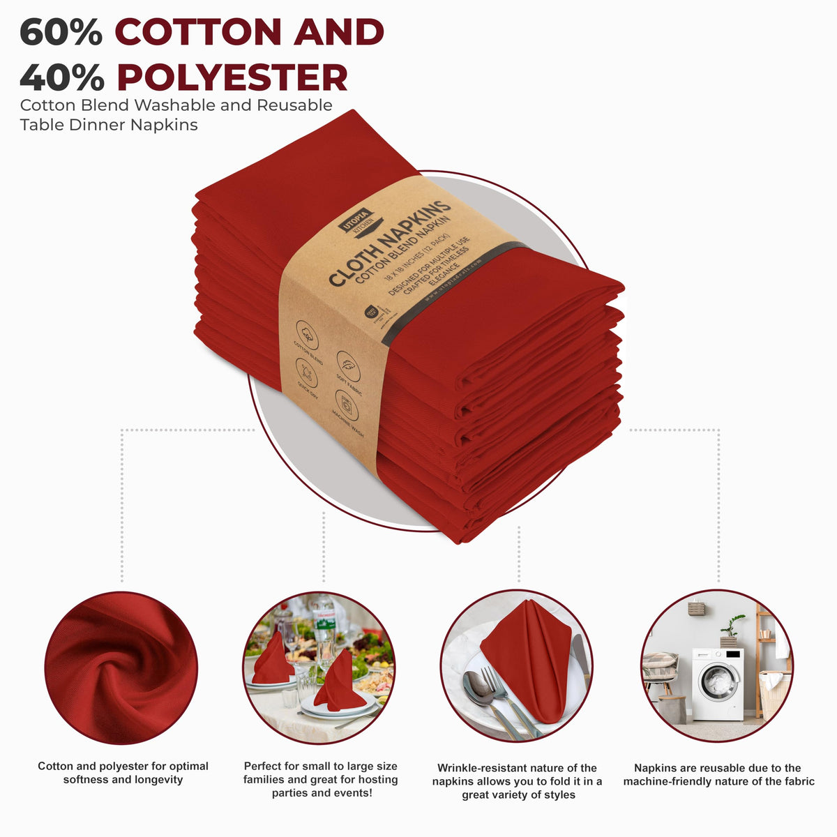 Cotton Blend Dinner Napkins