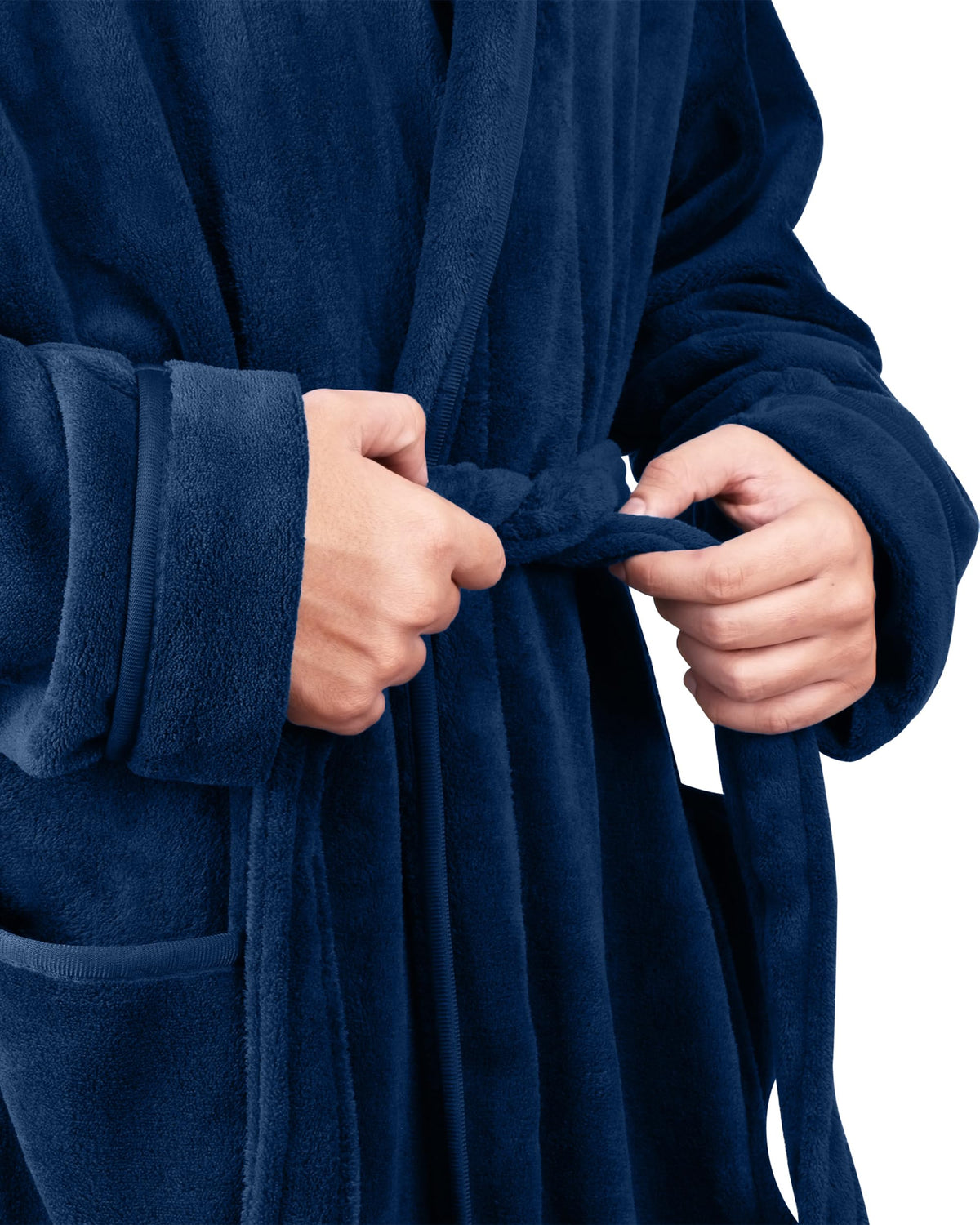 Men's Fleece Hooded Bathrobe