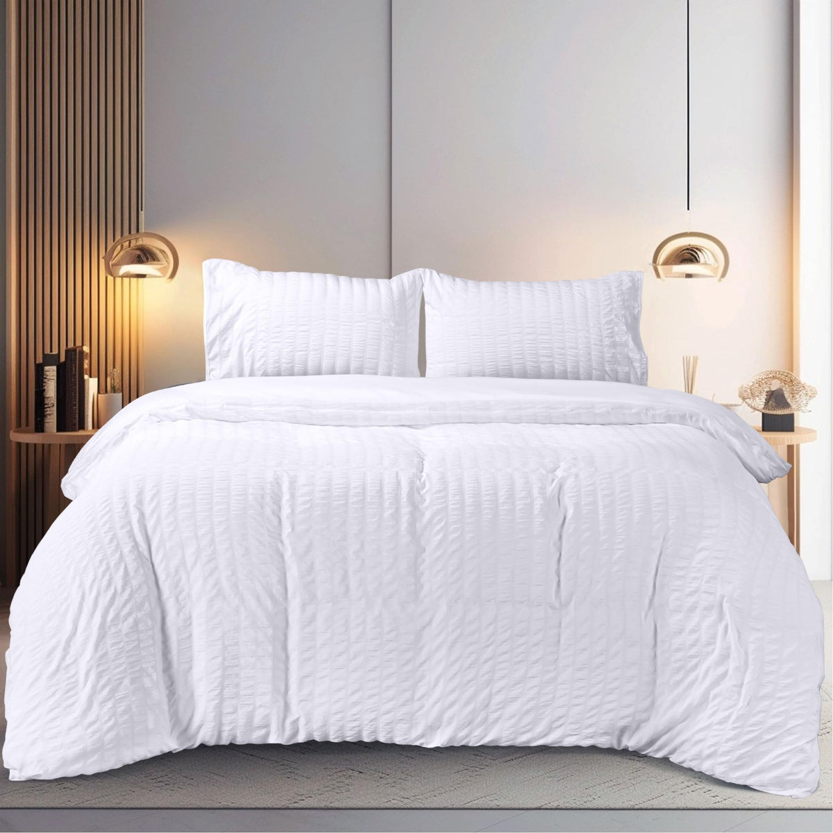IronFree Seersucker Duvet Cover