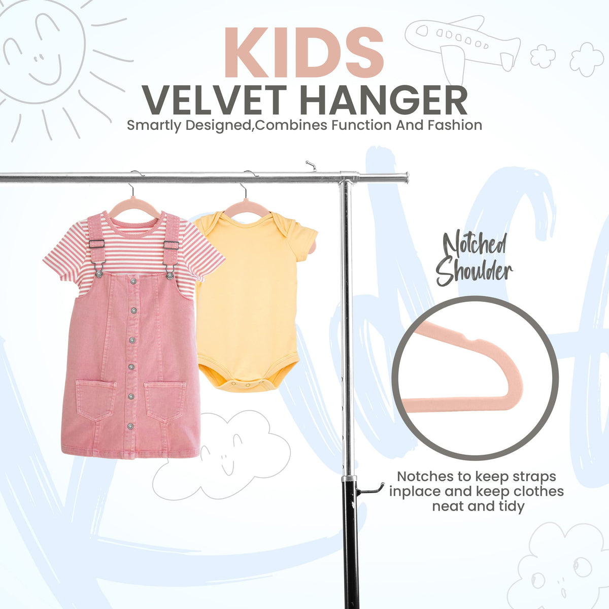 Kids' Velvet Clothes Hangers