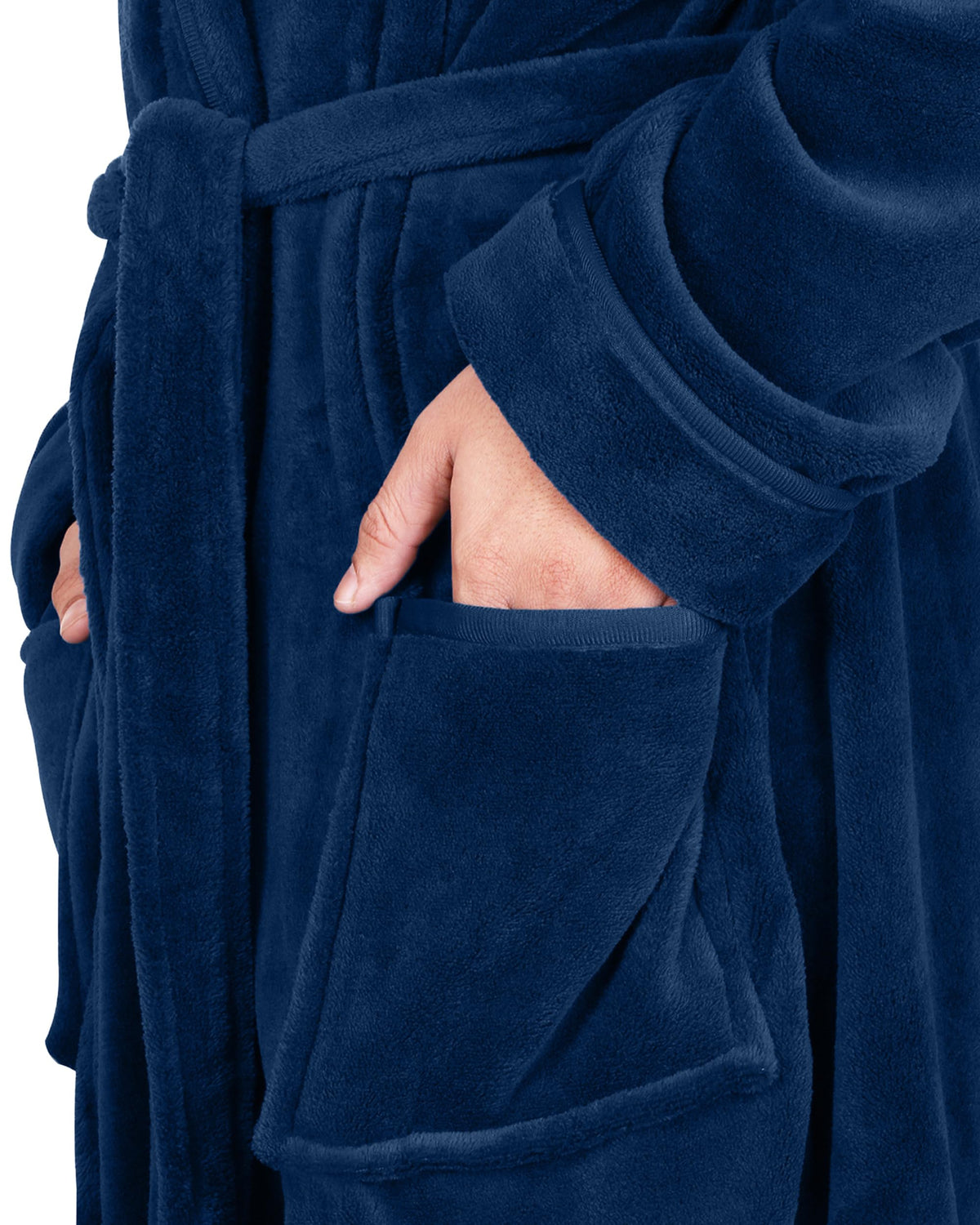 Men's Fleece Hooded Bathrobe