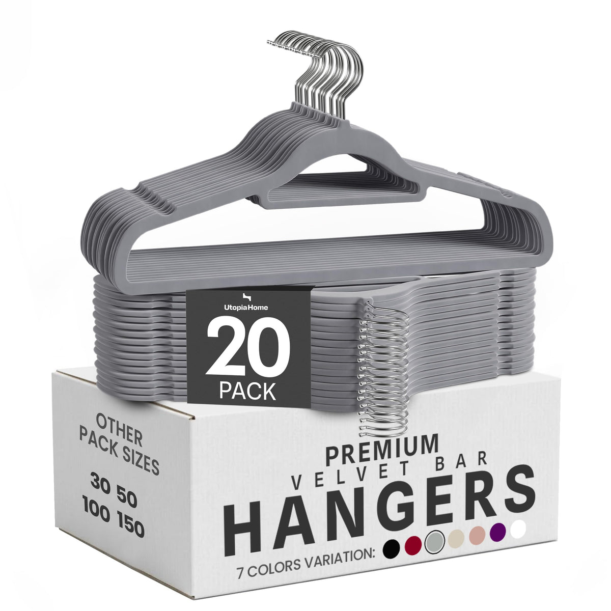 Velvet Clothes Hangers with Tie Bar