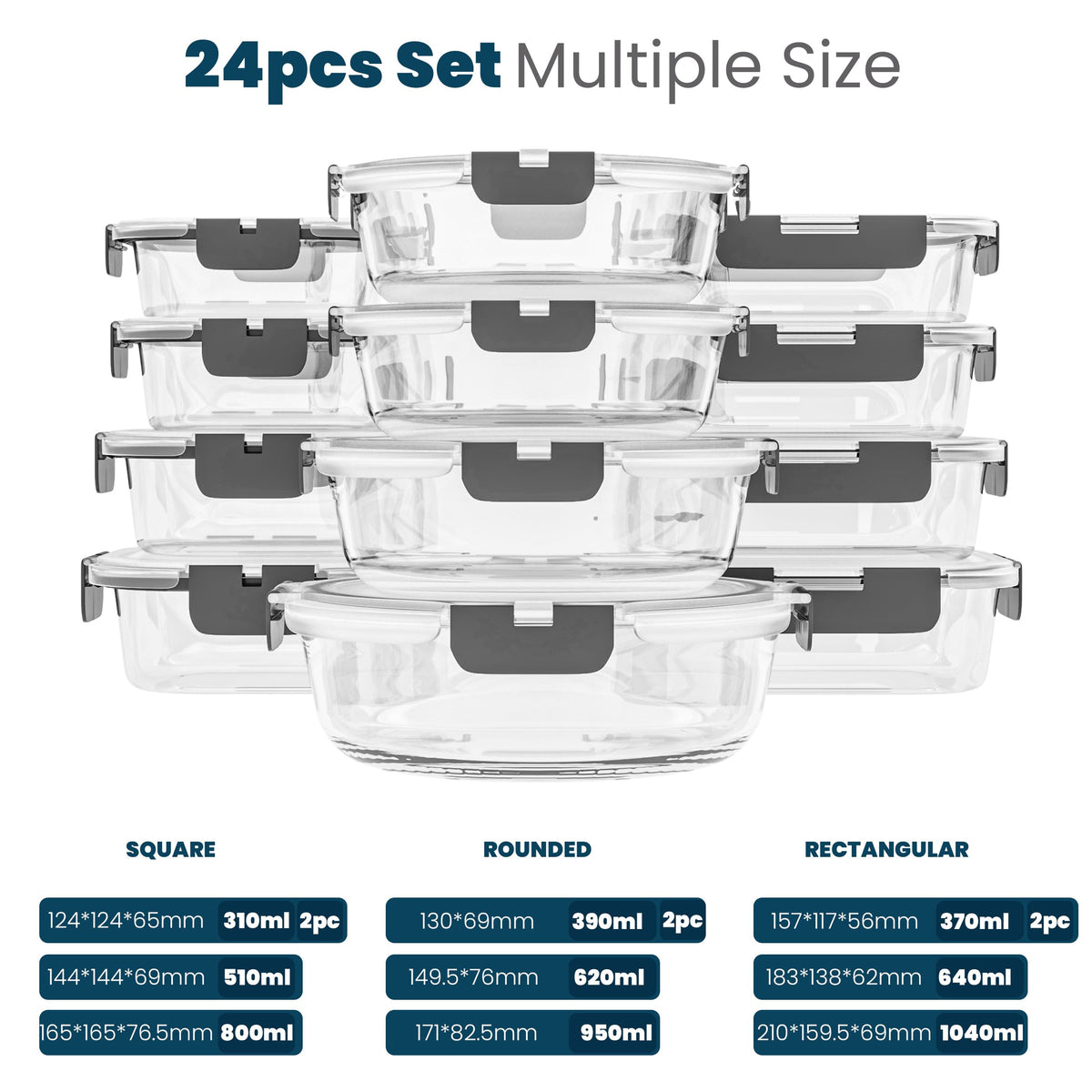 Oven Safe Borosilicate Glass Food Containers