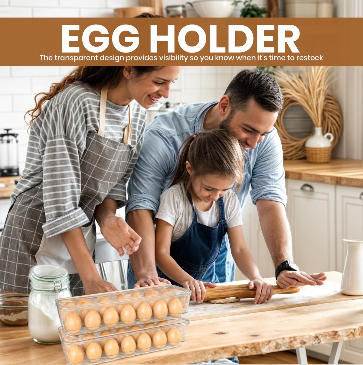 Stackable Fridge Egg Tray with Lid