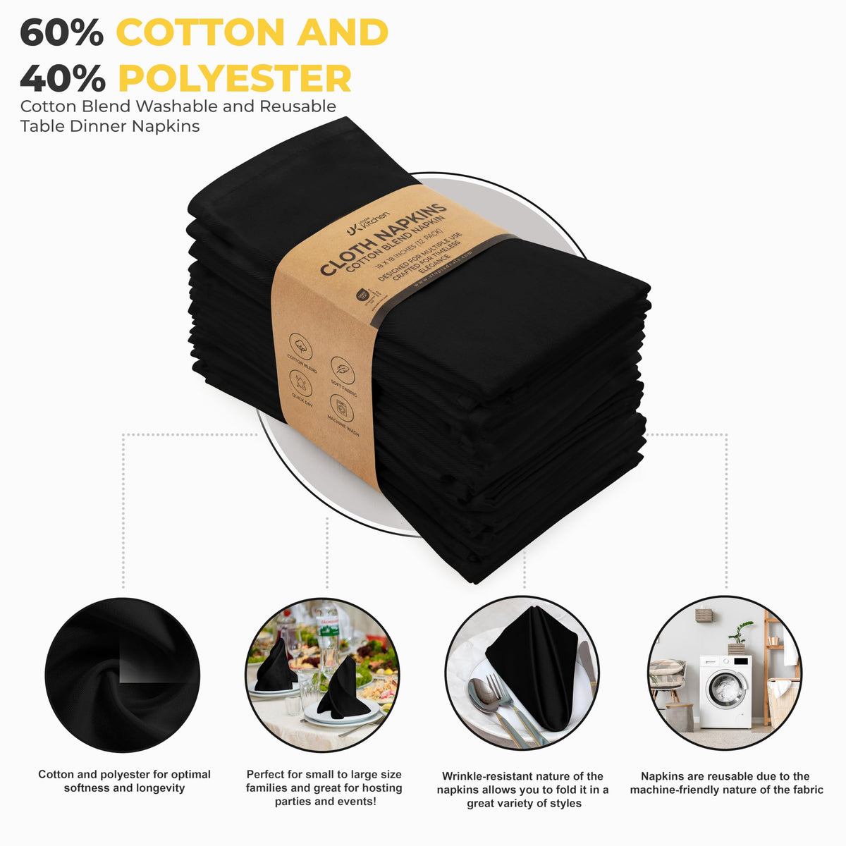 Cotton Blend Dinner Napkins