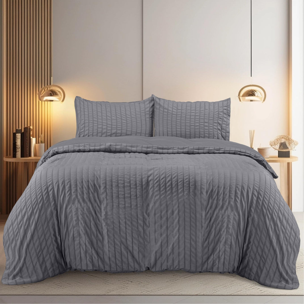 IronFree Seersucker Duvet Cover