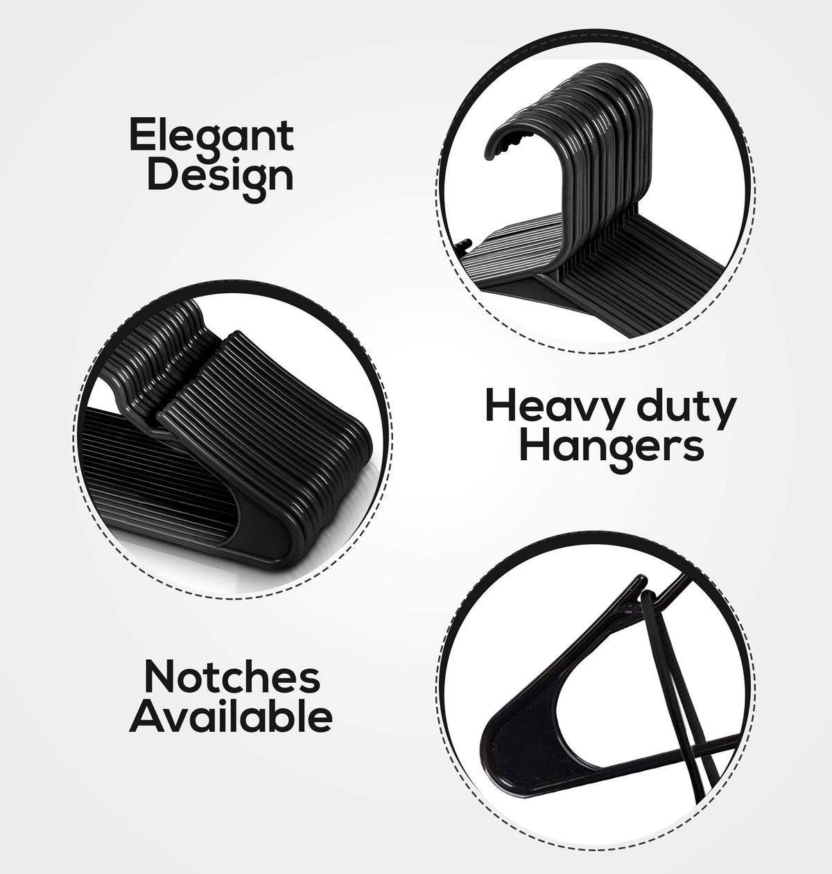 Plastic Clothes Hangers with Notches