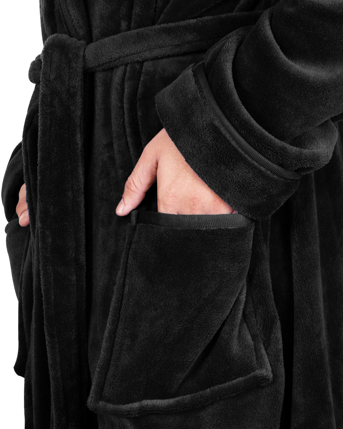 Men's Fleece Hooded Bathrobe