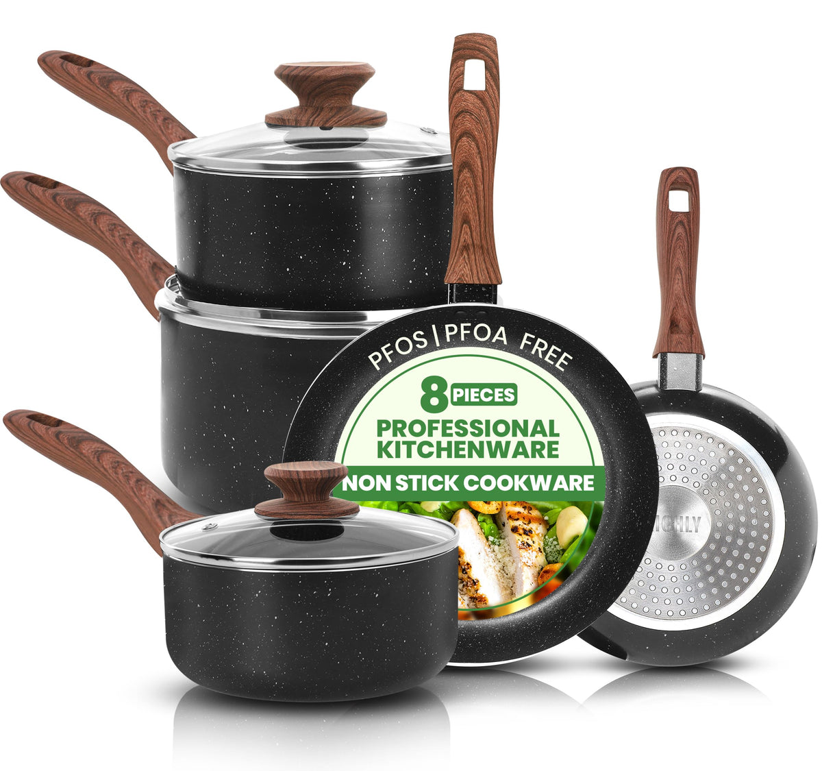Granite-Effect Non-Stick Cookware Set
