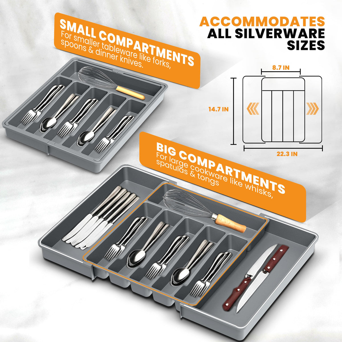 Expandable Cutlery Tray