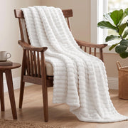 Fluffy Striped Fleece Blanket