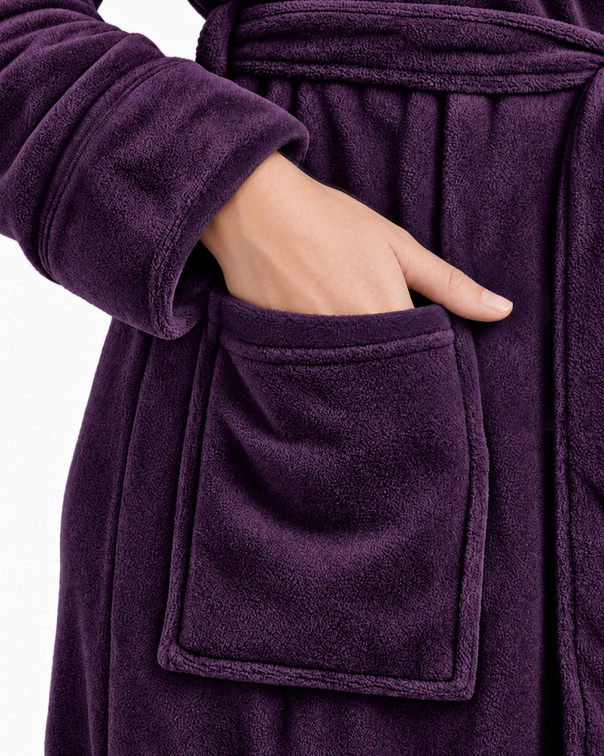 Women's Fleece Hooded Bathrobe