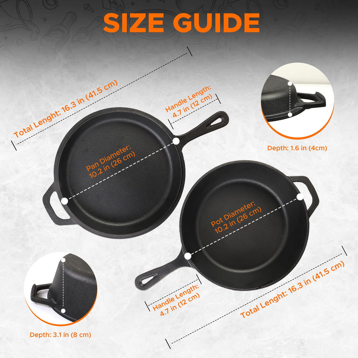 Pre-Seasoned Cast Iron Combo Cooker