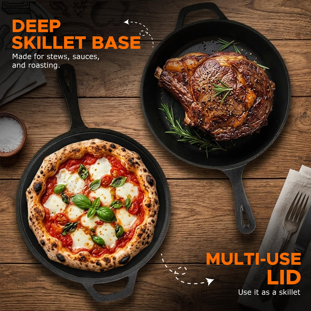 Pre-Seasoned Cast Iron Combo Cooker