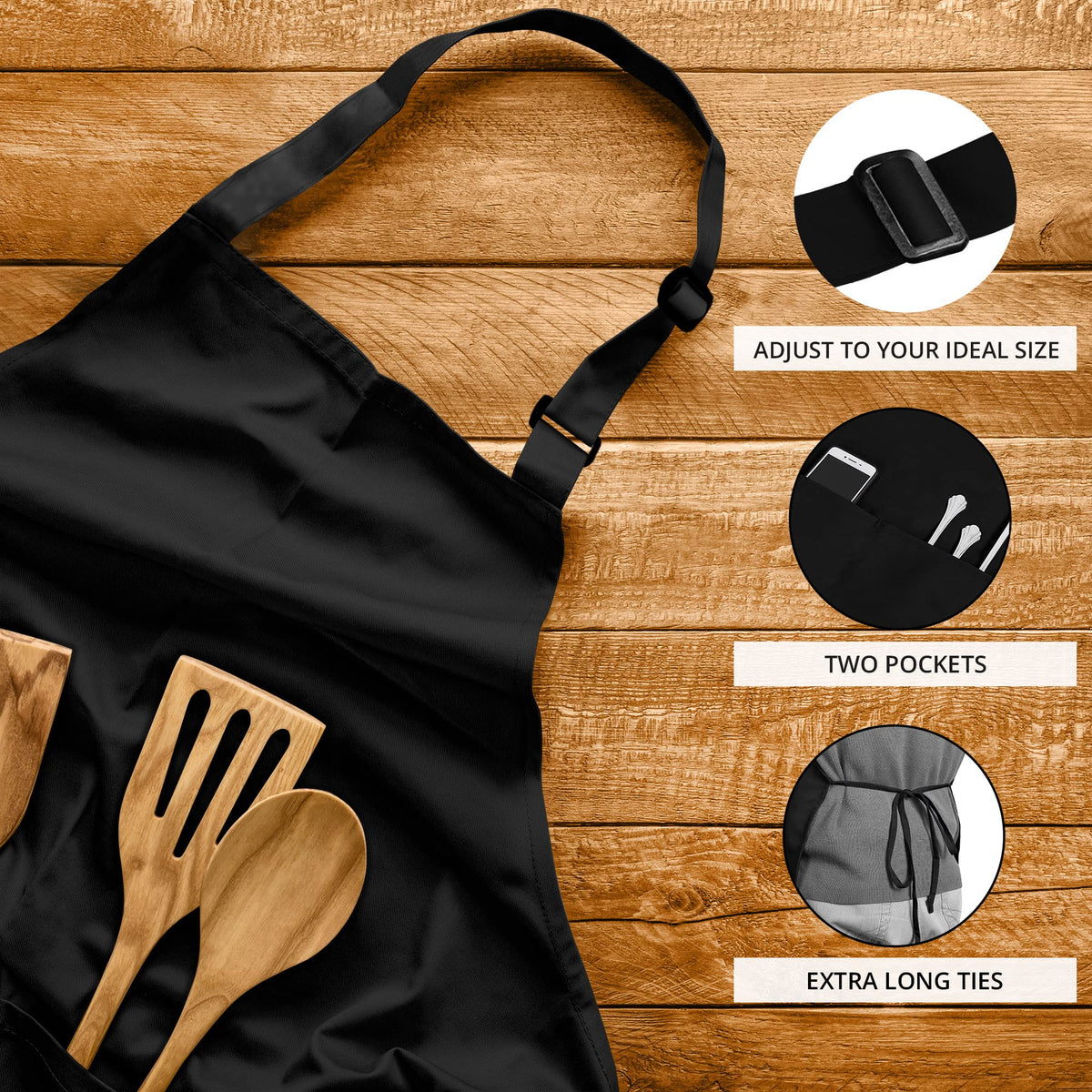 Water-Resistant Bib Apron with Pockets