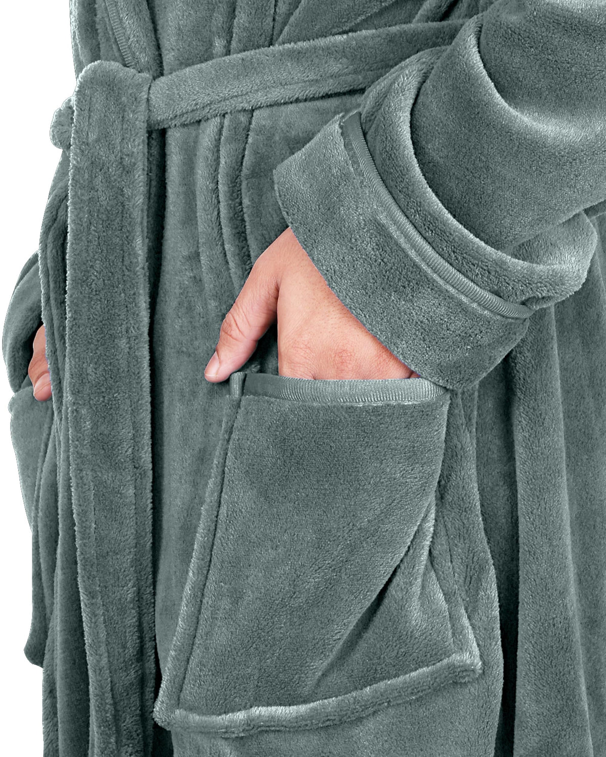 Men's Fleece Hooded Bathrobe