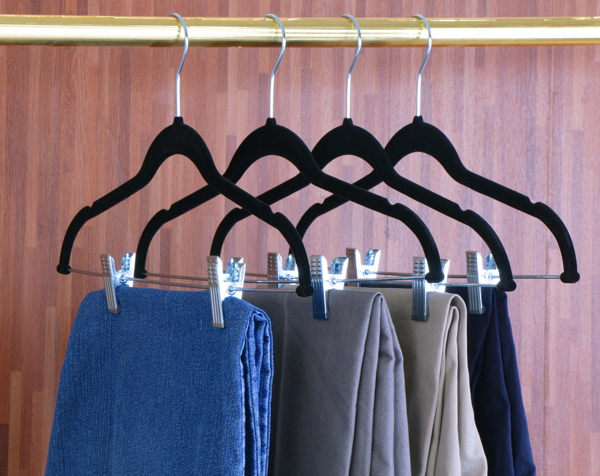 Velvet Clothes Hangers with Clips