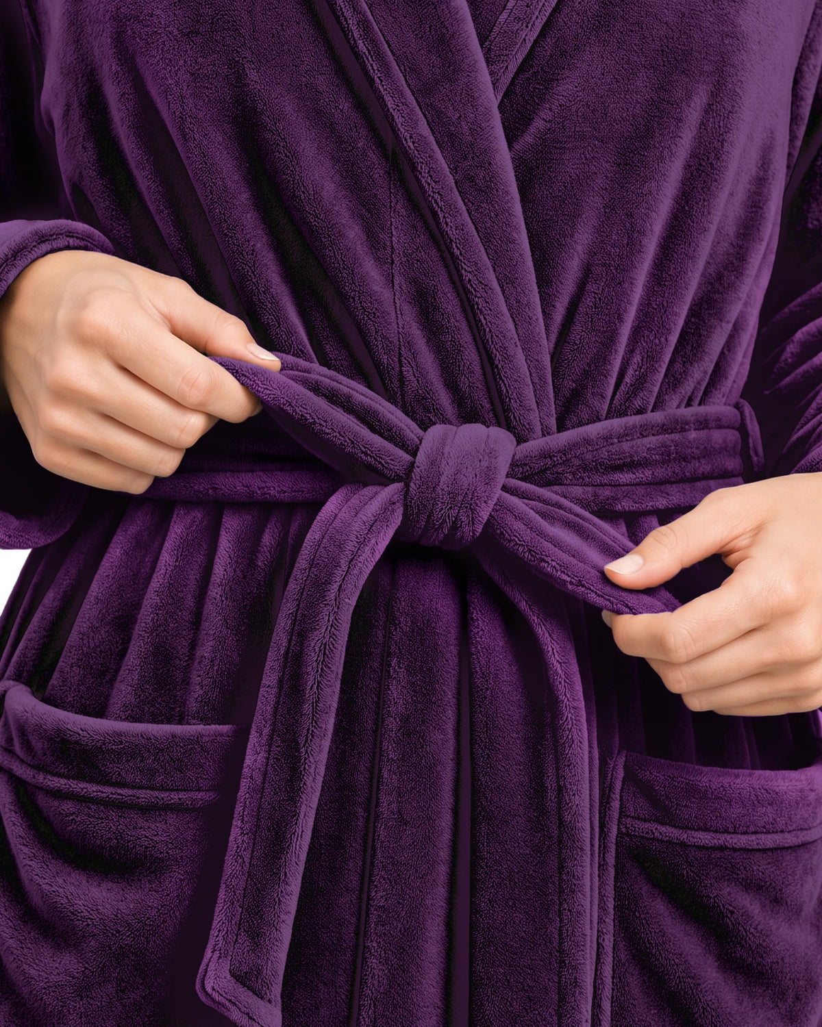 Women's Fleece Hooded Bathrobe