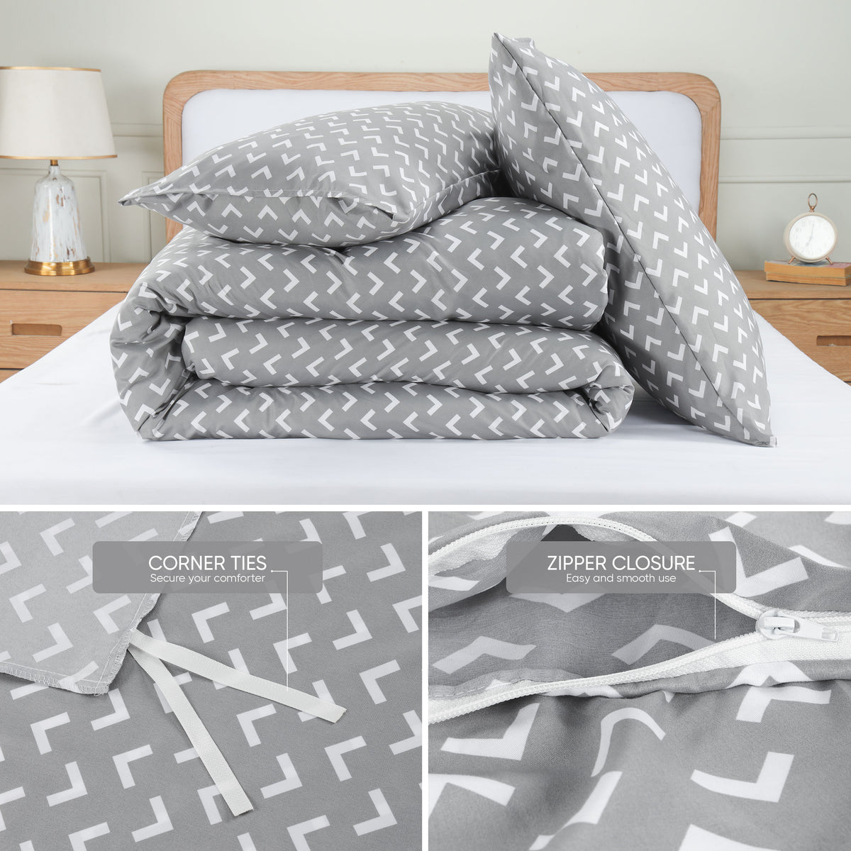 Signature Arrow Design Brushed Duvet Set