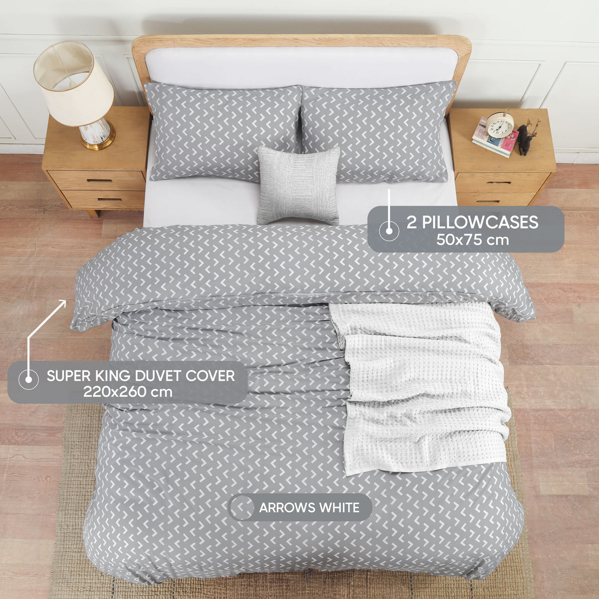 Signature Arrow Design Brushed Duvet Set