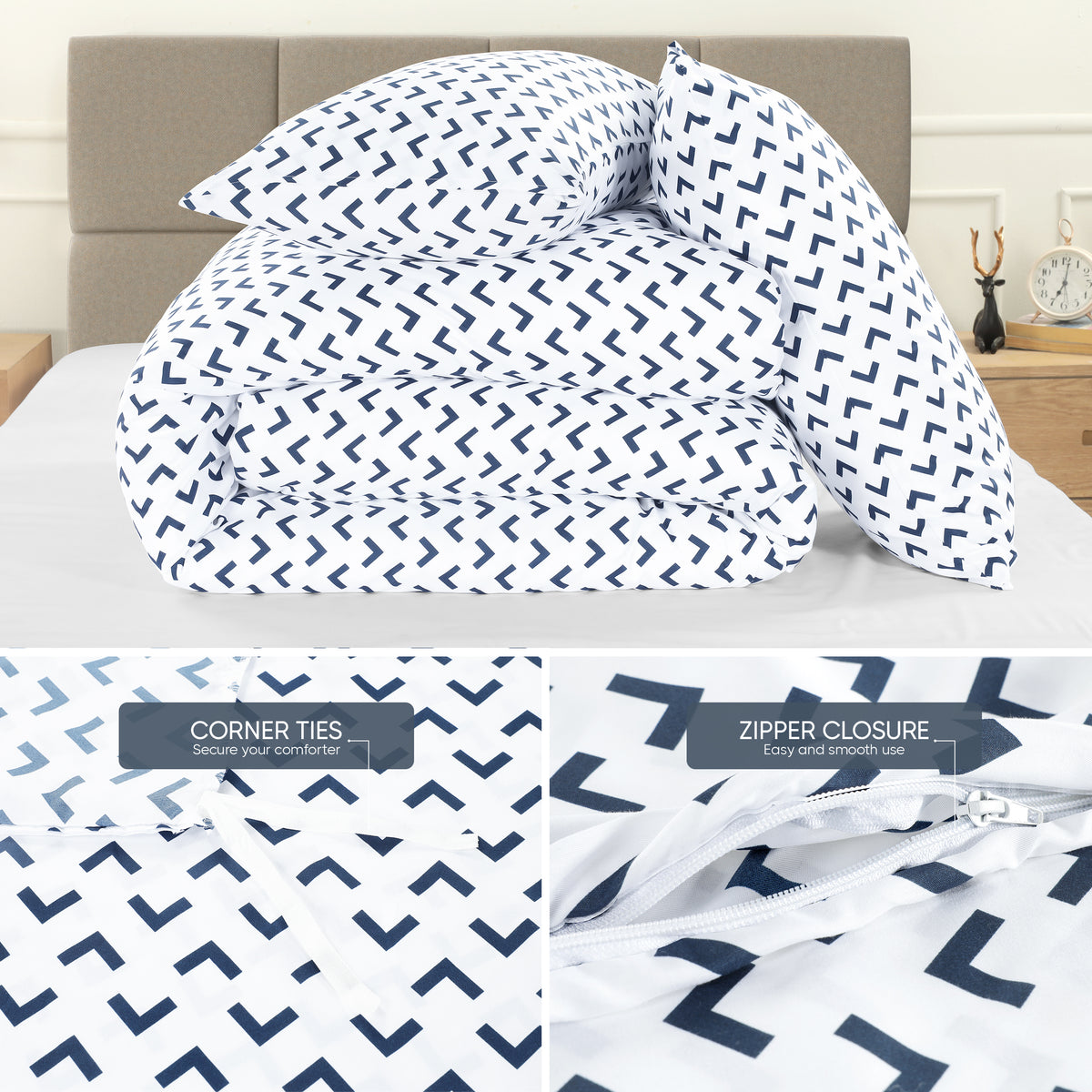 Signature Arrow Design Brushed Duvet Set