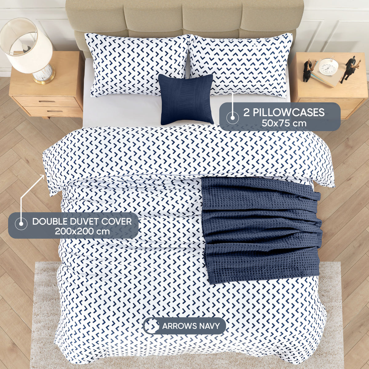 Signature Arrow Design Brushed Duvet Set