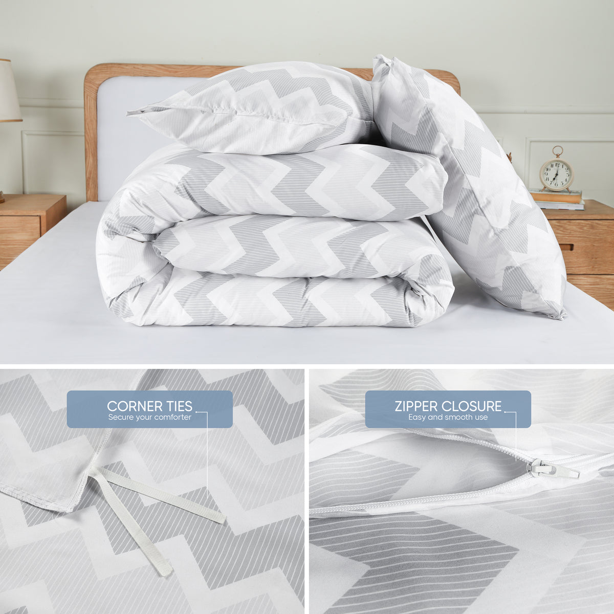 Signature Chevron Brushed Duvet Set