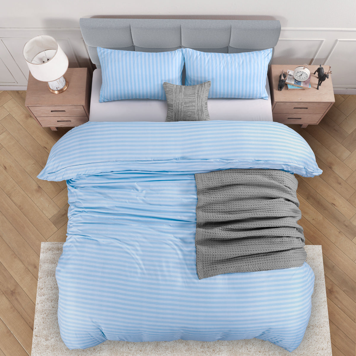 Signature Striped Brushed Duvet Set