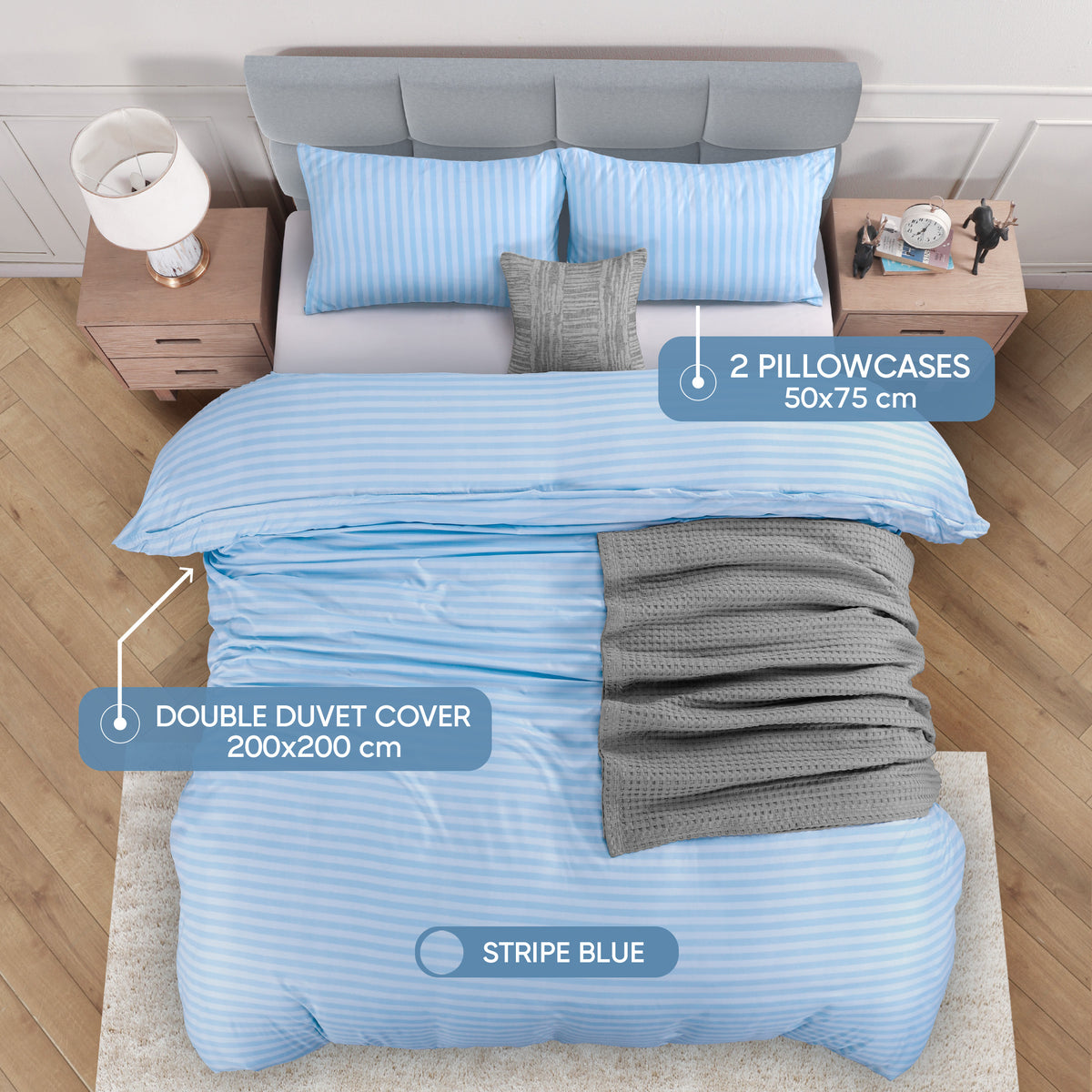Signature Striped Brushed Duvet Set