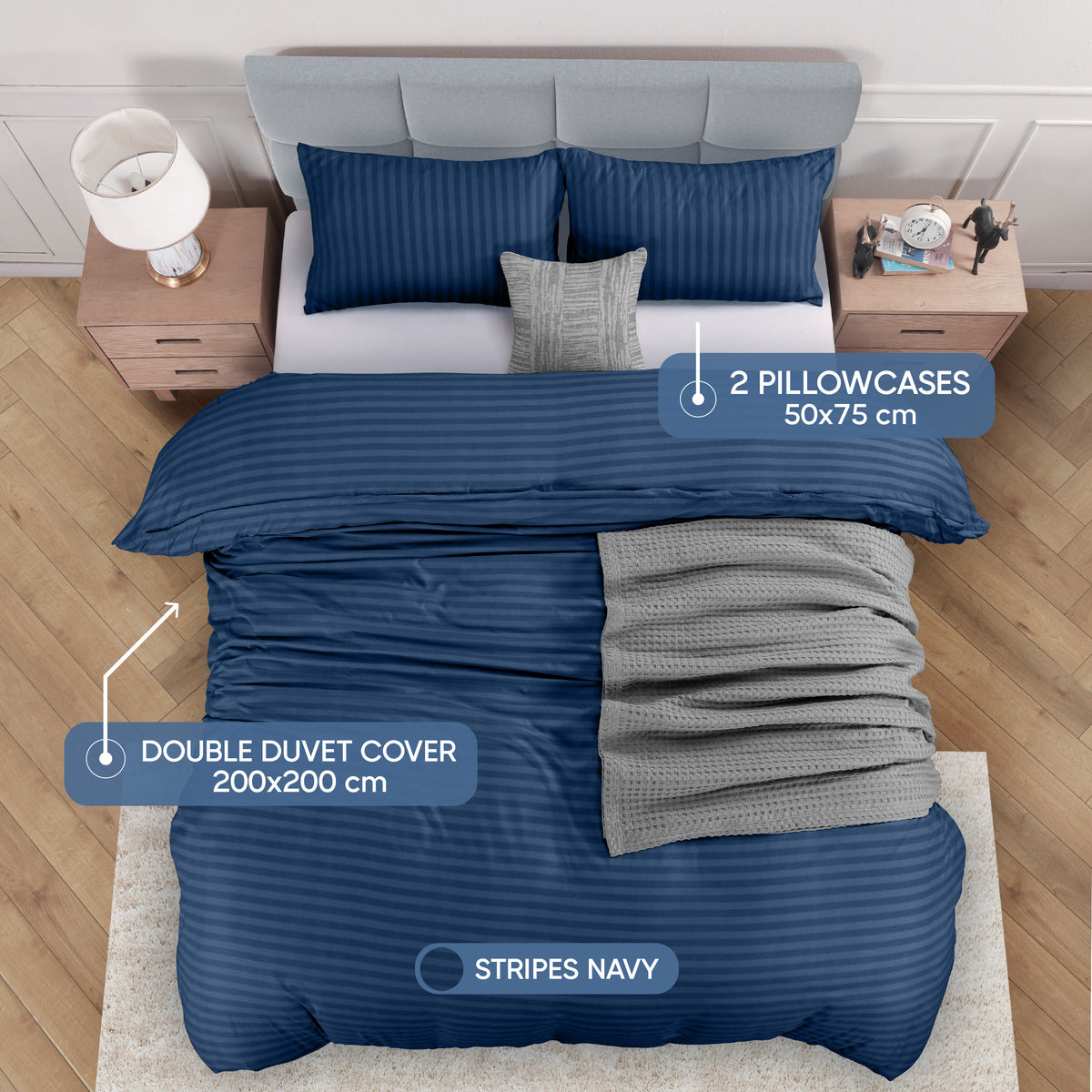 Signature Striped Brushed Duvet Set