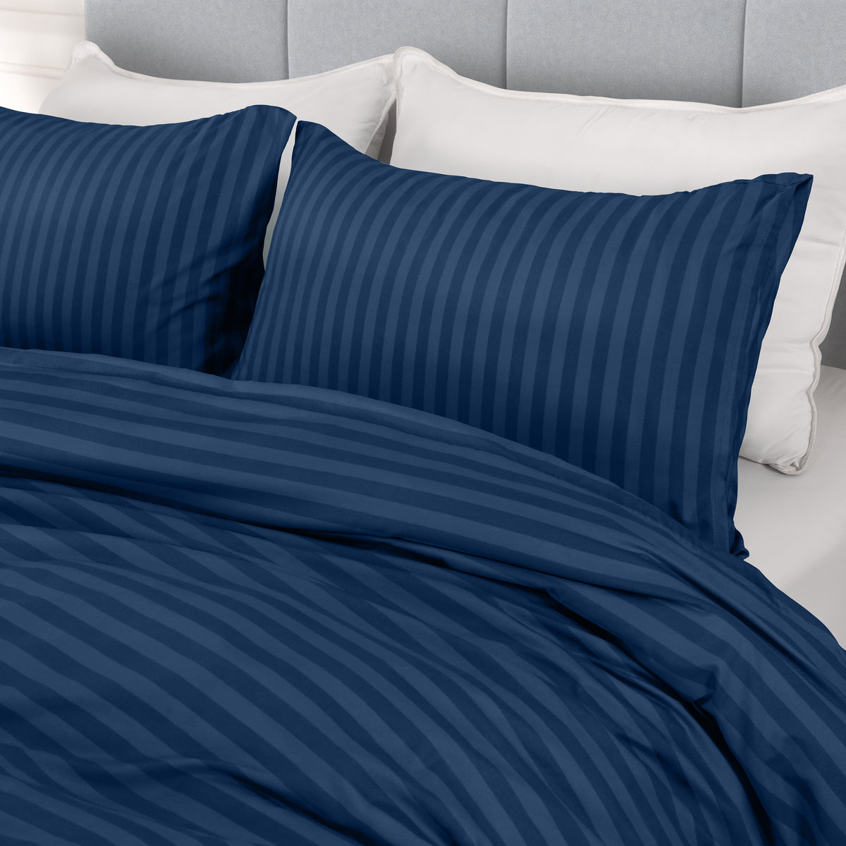 Signature Striped Brushed Duvet Set