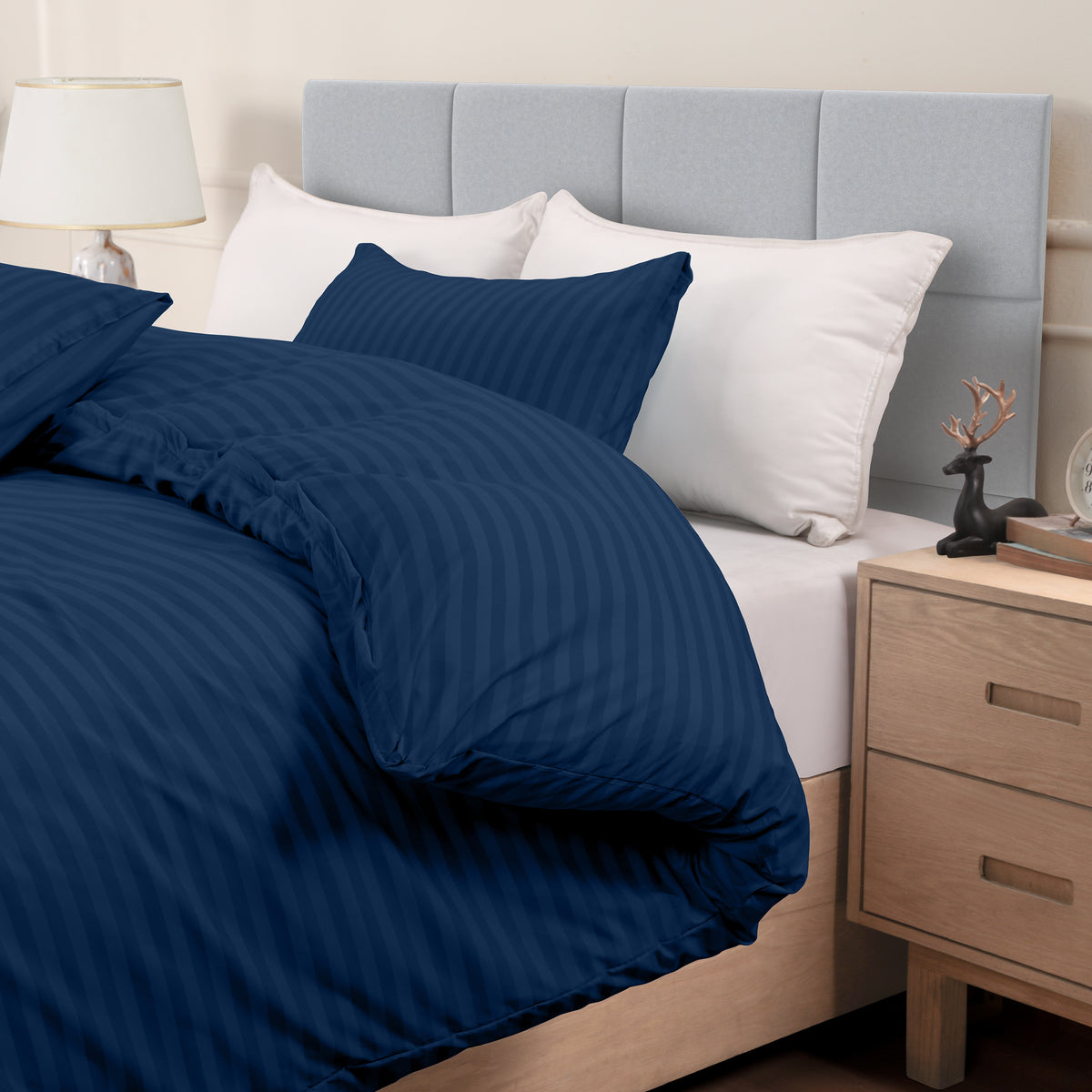 Signature Striped Brushed Duvet Set